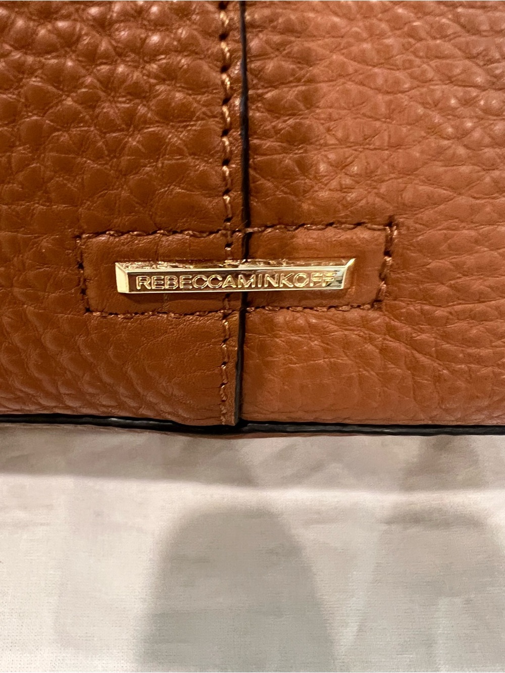 Rebecca Minkoff Tan Pebbled Leather Tote with Stud Accents - Picture 3 of 8